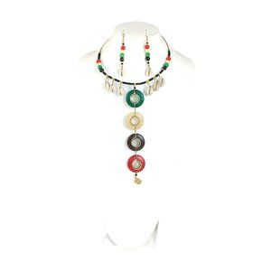 Multi Color Queen Choker & Earring Set